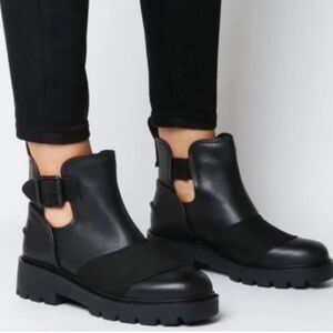Ugg Stockton Black Leather Ankle Boots Booties